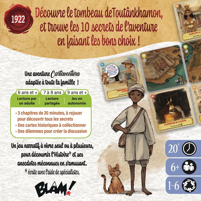 Jeudice - Blam - Cartaventura Odyssée - Le Secret des Pharaons - Jeu de Société