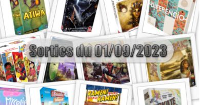 Les Sorties des Jeux de Société du 01 Spetembre 2023