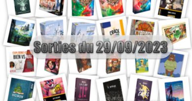 Les Sorties des Jeux de Société du 29 Spetembre 2023