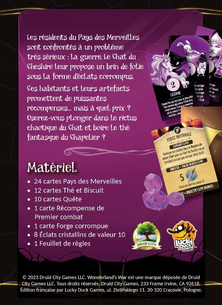 Jeudice - Lucky Duck Games - Wonderland's War - Extension - Folie éclatante - Jeu de Société