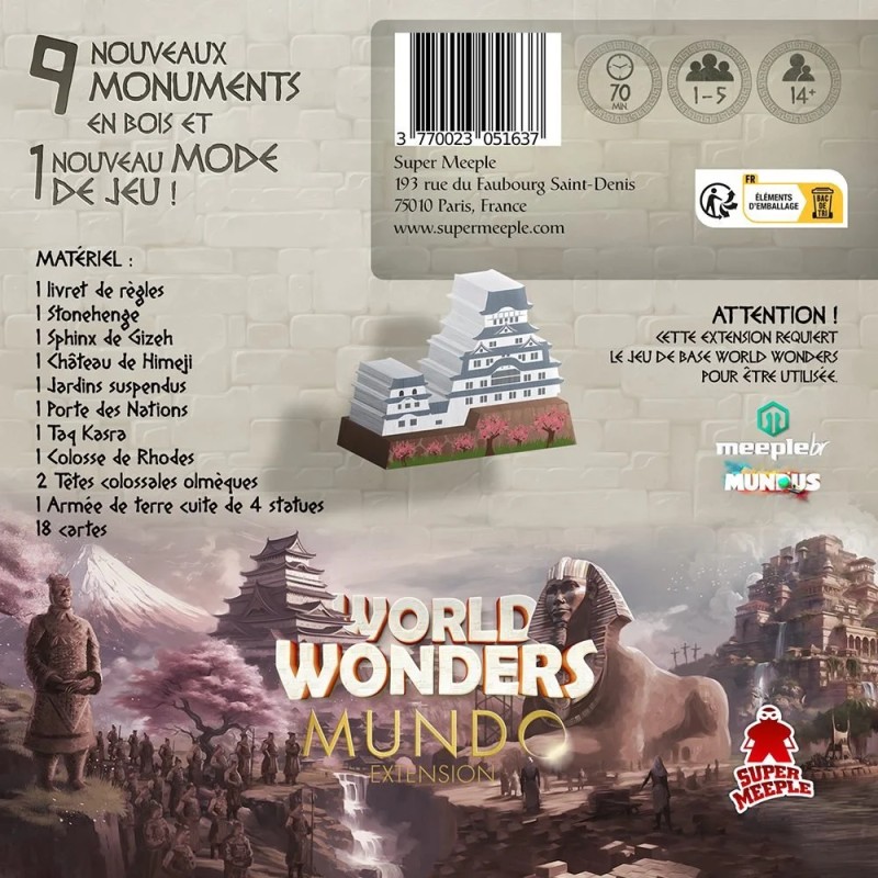 Jeudice - Super Meeple - World Wonders - Extension - Mundo